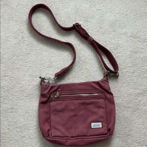 Travelon Maroon Canvas Crossbody Bag